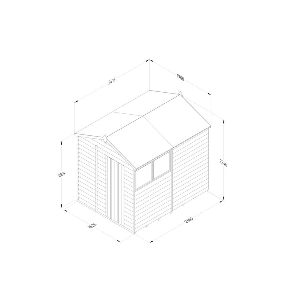 4LIFE Apex Shed 6×8 – Single Door – 2 Window 5013053199848 2